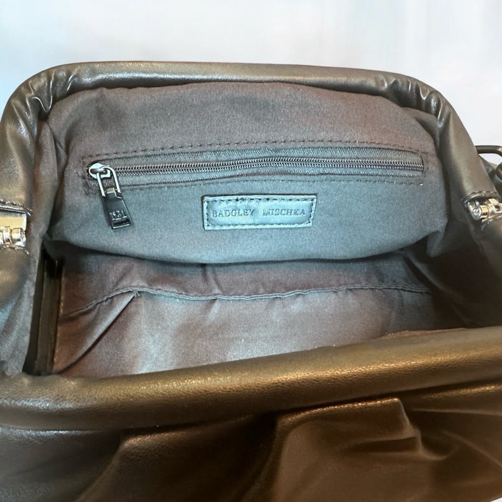 BADGLEY MISCHKA Ruched Convertible Clutch - Black NWT. Retails for $129. - Picture 6 of 6